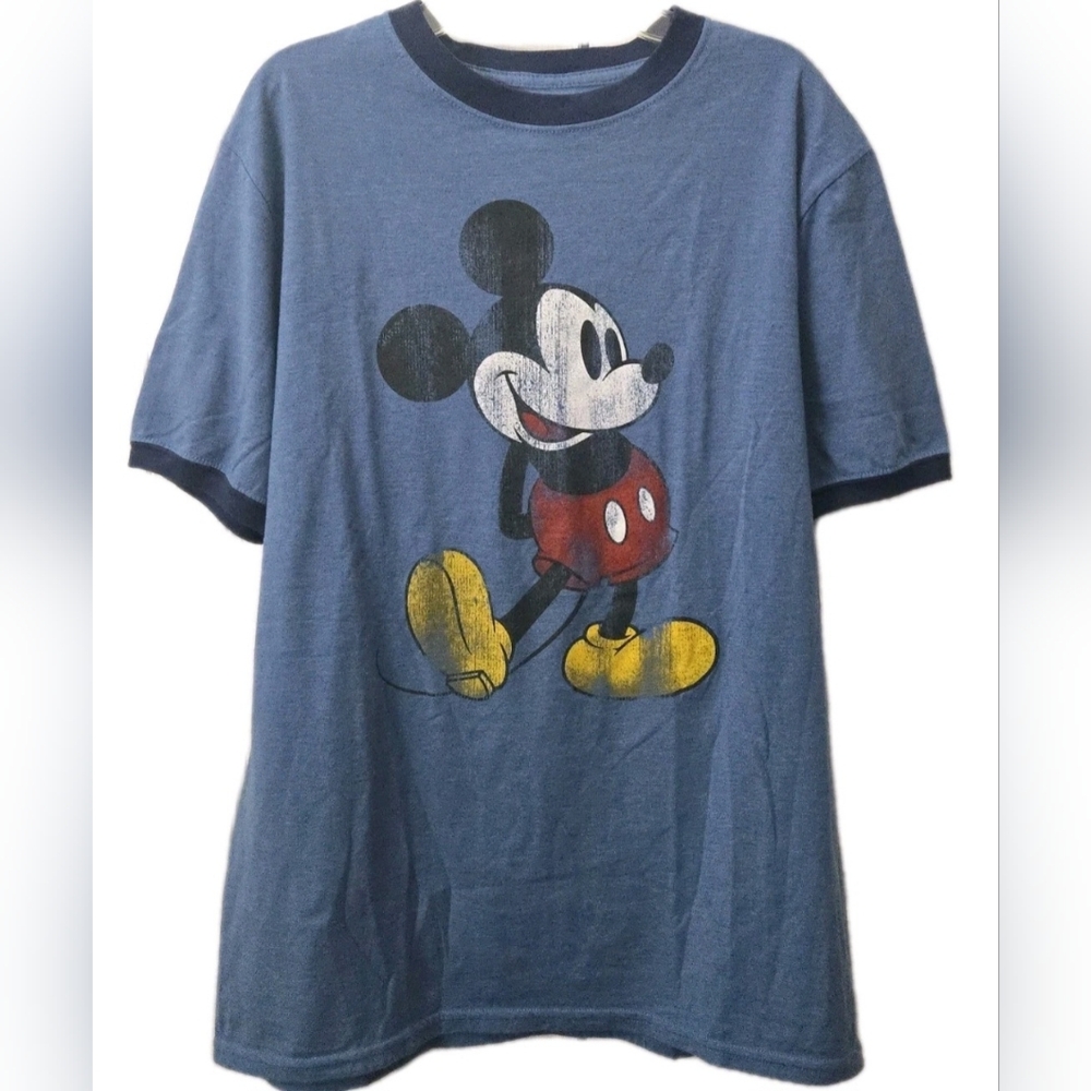 Authentic Disney Blue Mickey Mouse Graphic T-Shirt
